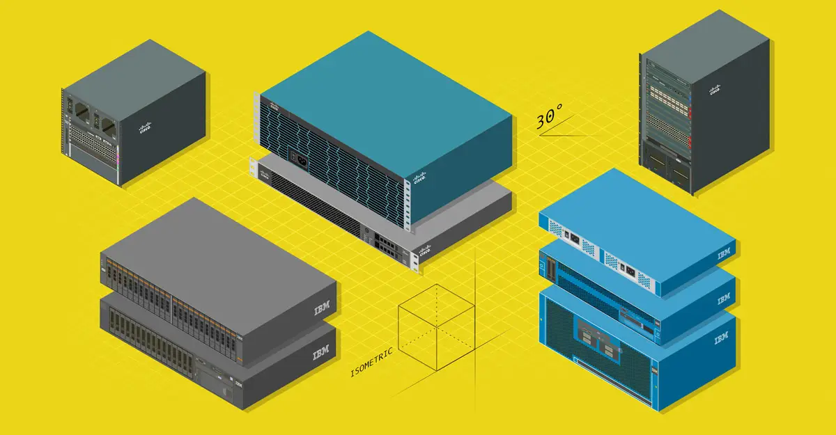 Design Pesendorfer: Illustration Isometrische Serverkomponenten