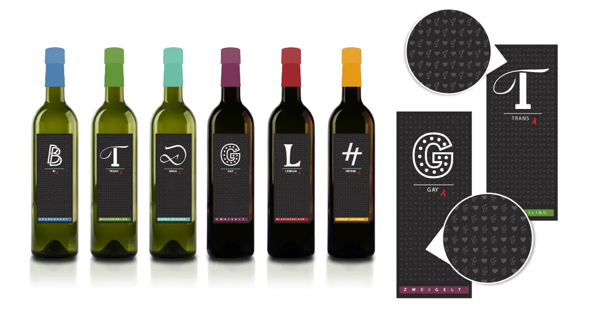 Design Pesendorfer: Designstudie Lifeball Weinetiketten