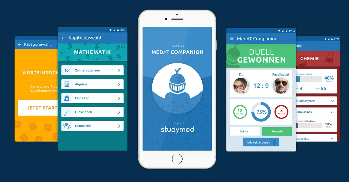 Design Pesendorfer: App Design, UI Design studymed MedAT Companion